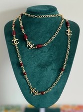 Chanel burgundy beads for sale  GREENHITHE