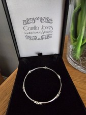 Silver emerald bangle for sale  ALCESTER