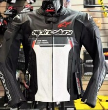 Jaqueta de couro Alpinestars MotoGP corrida motociclista couro bovino real segurança rodoviária comprar usado  Enviando para Brazil