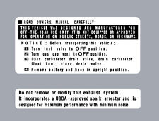Honda z50 warning for sale  Battle Creek