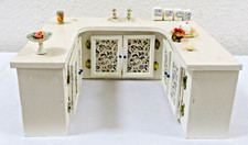 Isla de gabinete de cocina en forma de U para casa de muñecas con accesorios segunda mano  Embacar hacia Mexico