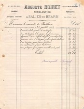 Facture 1884 ferblantier d'occasion  France