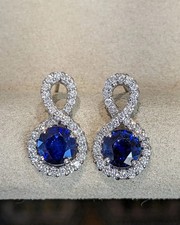 Brinco de ouro branco 14K corte redondo 2,96 quilates safira azul natural e diamante cravejado comprar usado Brinco de ouro branco 14K corte redondo 2,96 quilates safira azul natural e diamante cravejado comprar usado  Enviando para Brazil