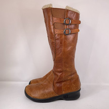 Botas femininas KEEN Bern Baby Bern de couro alto tamanho 7 marrom sherpa forrado com zíper lateral, usado comprar usado  Enviando para Brazil