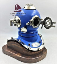 Capacete de mergulho ZAIN vintage feito à mão marinho pequeno mergulhador com base de madeira miniatura EUA comprar usado  Enviando para Brazil