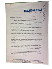 Sabaru news release for sale  SUTTON-IN-ASHFIELD
