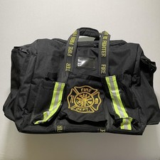 Bolsa de equipo de bombero bolsa de lona grande reflectante relámpago X correas departamento de bomberos usada en excelente estado segunda mano  Embacar hacia Mexico