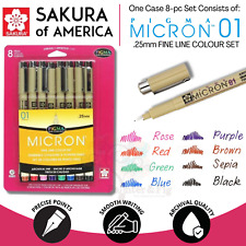 Conjunto de canetas de tinta Sakura Pigma Micron 01, 0,25 mm multicoloridas, pacote com 8, genuínas  comprar usado  Enviando para Brazil