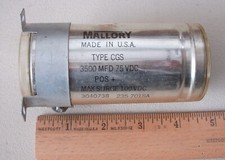 Capacitor eletrolítico Mallory 3500 MFD 75 VDC Pos + tipo CGS comprar usado  Enviando para Brazil