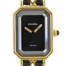 Relógios CHANEL Premiere M H0001 mostrador preto folheado a ouro/couro em relevo qua... comprar usado  Enviando para Brazil
