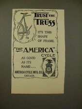 1897 America Cycle Bicycle Ad - Trust the Truss comprar usado  Enviando para Brazil