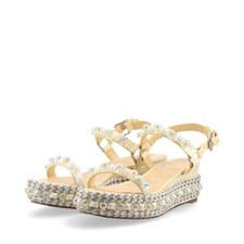 Christian Louboutin Aurora Rockstuds Lakierowana skóra Koturn Sandały Damskie Rozmiar 35 na sprzedaż  Wysyłka do Poland