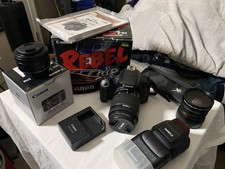 Pacote de câmera digital Canon EOS Rebel T5i DSLR com lentes + carregador + caixas comprar usado Pacote de câmera digital Canon EOS Rebel T5i DSLR com lentes + carregador + caixas comprar usado  Enviando para Brazil