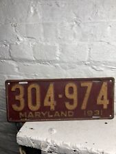 1931 maryland license for sale  South Amboy