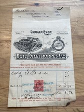 1907 billhead palethorpes for sale  IPSWICH