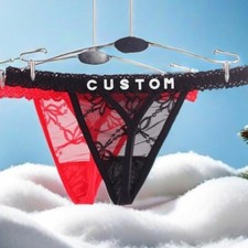 Calcinha fio dental letras personalizadas nome namorado letra cristal fio dental roupa íntima comprar usado  Enviando para Brazil