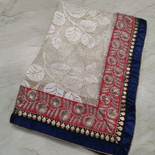 Cachecol antigo designer indiano Dupatta Aari Zari bordado à mão tecido rede estola comprar usado  Enviando para Brazil
