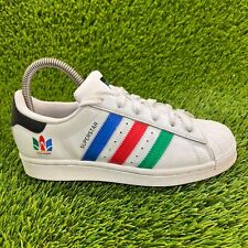 Tênis de corrida esportivo Adidas Superstar J masculino tamanho 4Y branco azul vermelho comprar usado  Enviando para Brazil