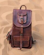 Nueva mochila de viaje de cuero vintage genuina para mujer y mochila para hombre segunda mano  Embacar hacia Mexico