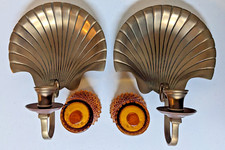 Pair brass scalloped for sale  Reading