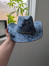 Blue paisley denim for sale  WELLS