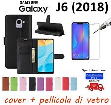 COVER CUSTODIA PORTAFOGLIO LIBRO TESSERE CARTE PER SAMSUNG GALAXY J6 2018 +VETRO na sprzedaż  Wysyłka do Poland