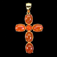 Pingente de prata esterlina 925 oval laranja opala 7x5 mm pedra preciosa joia cruzada comprar usado  Enviando para Brazil