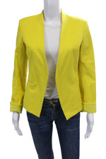 Blazer Theory feminino manga comprida frente aberta forrado jaqueta básica amarelo tamanho 4, usado comprar usado  Enviando para Brazil