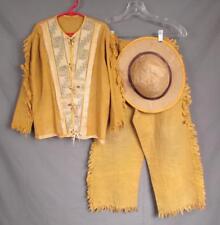 Fantasia juvenil pioneira ocidental vintage década de 1950 Frontier top/calça/chapéu indiano comprar usado  Enviando para Brazil
