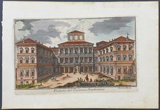 Stampa antica palazzo usato  Roma