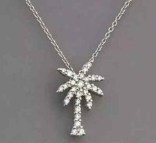 Usado, Pingente de berloque de palmeira fofo de diamante simulado redondo 2 quilates folheado a ouro branco 14k comprar usado  Enviando para Brazil
