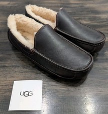 Chinelos masculinos UGG 5379 Ascot couro marrom especiarias escuras tamanho 11 - NOVO, usado comprar usado  Enviando para Brazil