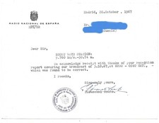 QSL Radio Nacional de Espana Madrid 9760 kc Espanha RNE 1967 Cachet Souto DX SWL comprar usado QSL Radio Nacional de Espana Madrid 9760 kc Espanha RNE 1967 Cachet Souto DX SWL comprar usado  Enviando para Brazil