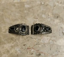 Vintage Feminino Nativo Navajo Urso de Corrida Ônix Esterlina Relógio Pontas Extremidades Feminino  comprar usado  Enviando para Brazil