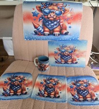 Patriotic highland cow for sale  Frazeysburg