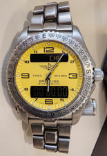 Relógio de emergência Breitling E56321 quartzo 43 mm mostrador amarelo titânio comprar usado  Enviando para Brazil