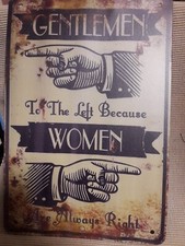 Blechschild gentlemen women gebraucht kaufen  Karlsruhe