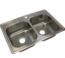 Pia de cozinha Transolid CTDE33228-1, 33 pol x 22 pol x 8 pol, aço inoxidável, usado comprar usado  Enviando para Brazil