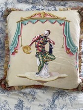 Almohada grande Schumacher de seda pintada a mano neoclásica llena de colección segunda mano  Embacar hacia Mexico