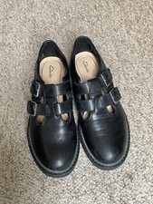 Girls clarks black for sale  BRIGHTON