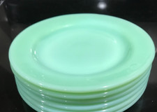 Vintage FIRE KING Jadeite Anchor Hocking Plates Vidro Verde Conjunto de 4 Assinado UAU comprar usado  Enviando para Brazil