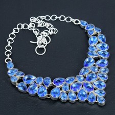 Colar de prata esterlina 925 com pedra preciosa azul tanzanita feito à mão tamanho-18" comprar usado Colar de prata esterlina 925 com pedra preciosa azul tanzanita feito à mão tamanho-18" comprar usado  Enviando para Brazil