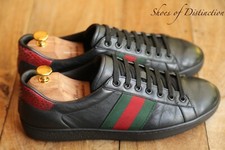 Tênis masculino Gucci Ace couro preto tênis cobra Reino Unido 8,5 EUA 9,5 UE 42,5 comprar usado  Enviando para Brazil
