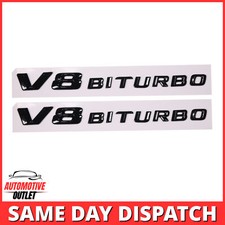 2PÇS EMBLEMA EMBLEMA PORTA-MALAS BOTA LETRAS BITURBO V8 PARA MERCEDES BENZ, PRETO BRILHANTE comprar usado  Enviando para Brazil