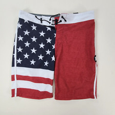 Bermuda de natação masculina Hurley tamanho adulto 29 bandeira dos EUA prancha fantasma surf comprar usado  Enviando para Brazil
