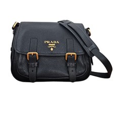 Bolsa tiracolo de couro Prada preta Vitello Daino comprar usado  Enviando para Brazil