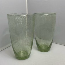 Par de copos de vidro bolha verde claro soprado à mão para chá ou água em excelente estado usado comprar usado  Enviando para Brazil