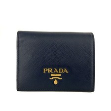 Bolsa carteira dobrável de couro PRADA Saffiano azul/9BE0132 comprar usado  Enviando para Brazil