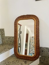 Specchio vimini vintage usato  Bologna