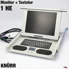 KNÜRR 15" DISPLAY MONITOR AND KEYBOARD TASTATUR 1 HE UNIT FÜR 19" 48cm RACK, usado comprar usado  Enviando para Brazil